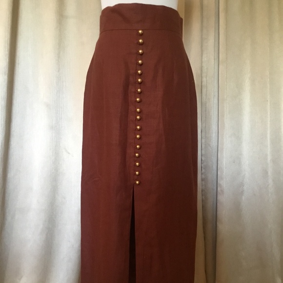 Vintage Couture Military Style Linen Maxi Suit 3 piece - Picture 7 of 10